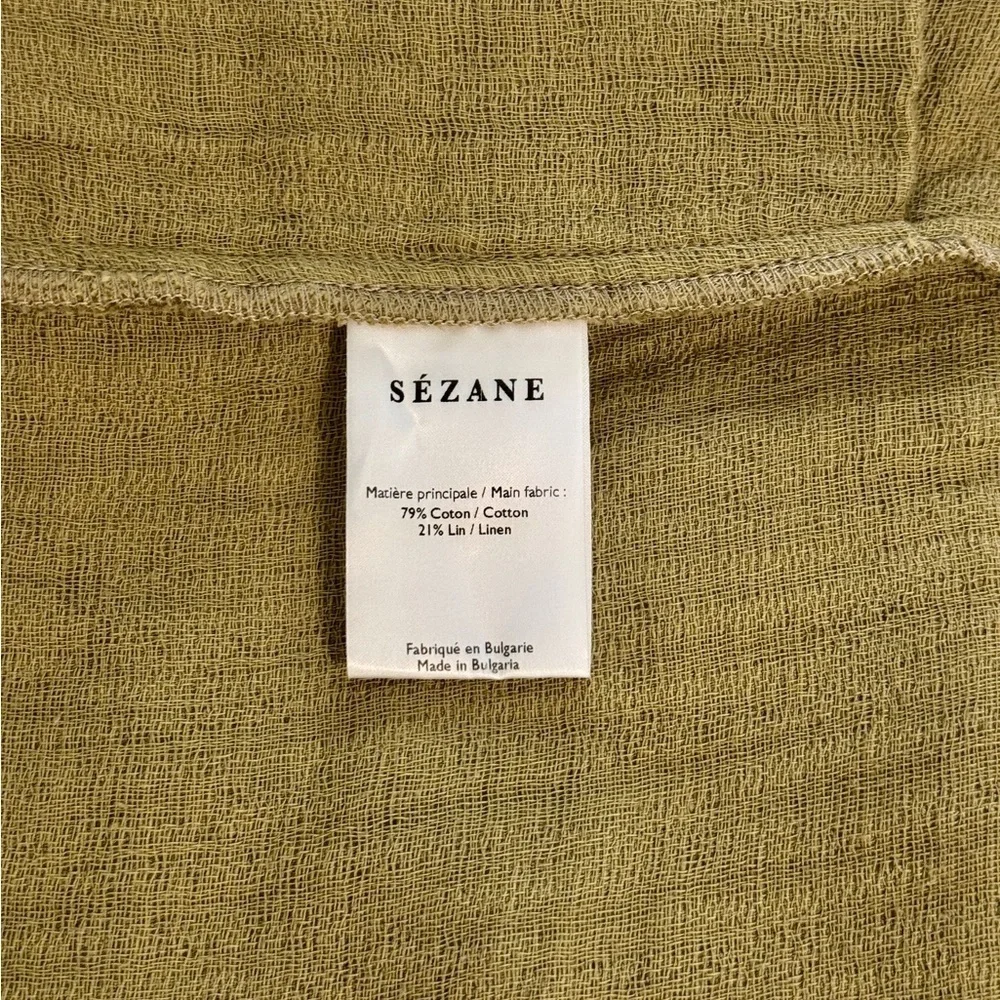 Sezane Linen-Blend Hailey Long-Sleeve Jumpsuit